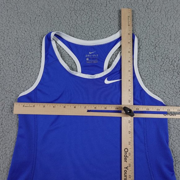 NIKE Dri Fit Tank Top Womens Small Blue Razor Back Pullover Running Tennis Golf - Picture 4 of 12